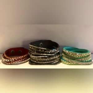 Faux Leather Wrap Around Bracelets